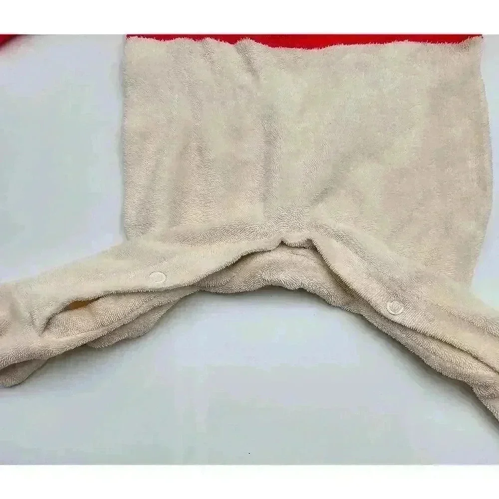 Vintage Boys Creevy Creations 12 White and Red One Piece Sleeper Football Outfit